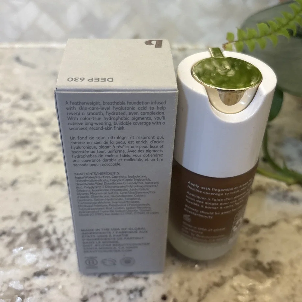 BNIB BEAUTYCOUNTER Skin‎ Twin Featherweight Foundation 1 fl oz Deep 630